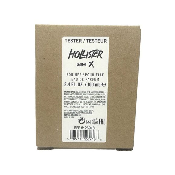 Hollister Wave X For Her Eau de Parfum - 3.4 fl oz / 100 ml - BRAND NEW Tester - Picture 3 of 3